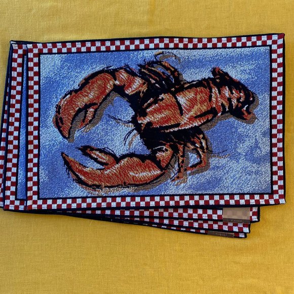 SOLD Park B. Smith 19 1/2" x 12 1/2" Lobster Tapestry Placemats NWT Set of 4 - Picture 6 of 7
